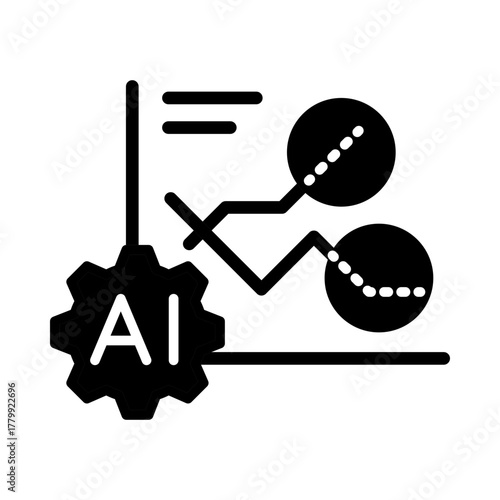 AI Prediction Graph – Visualizing AI Predictions and Future Trends for Better Decision Making. Vector illustration.