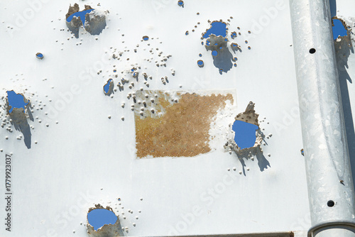 Rethymno, Crete, Greece, September 13, 2014. Shot road sign at rural Rethymno region, Crete, Greece