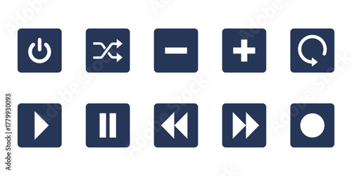 Vector Set of Audio Player Buttons