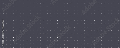 Triangular Halftone Texture Retrowave Vector Geometric Technology Abstract Background. Half Tone Triangles Retro Colored Pattern.