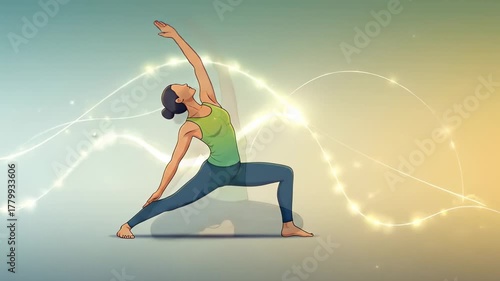 Yoga Flow Sequence - A Visual Guide to Warrior Poses and Relaxation.