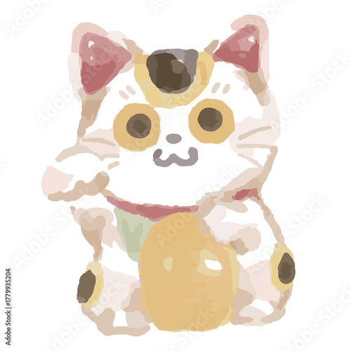 Cute Maneki Neko – Cute Japanese New Year Watercolor Series