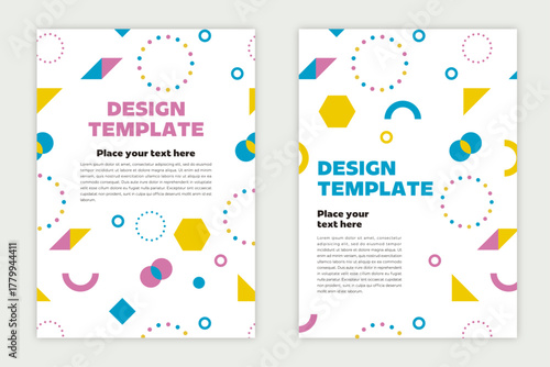 ポップな背景の表紙のデザインテンプレート