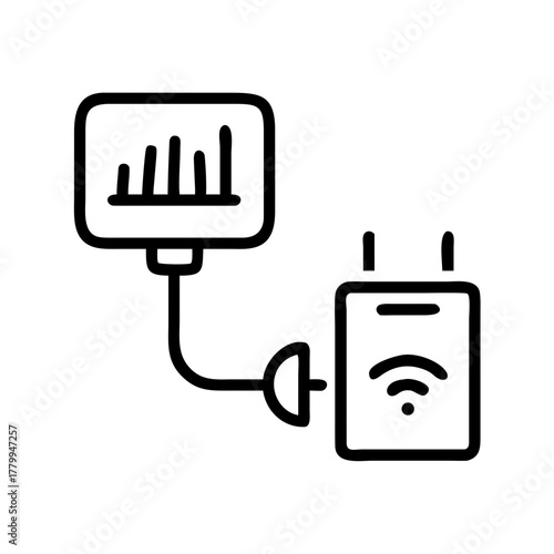 A schematic representation of a Wi-Fi signal repeater