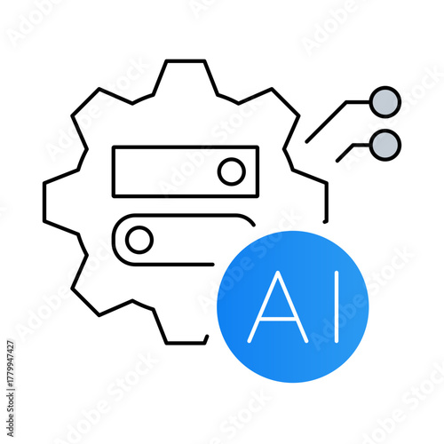 AI Adaptability – Enabling AI Systems to Adapt and Learn from Changing Environments. Vector icons.