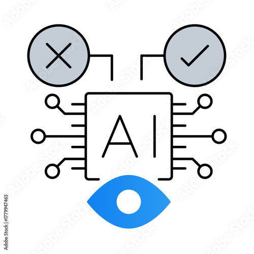 AI Decision Transparency – Ensuring AI Decision-Making Processes are Transparent and Understandable. Vector icons.
