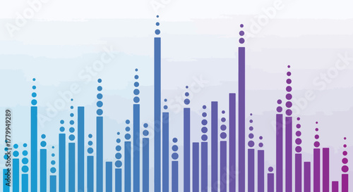 Modern Vector Sound Wave Pattern with Gradient Blue and Purple Elements