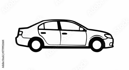 vector illustration of a white car