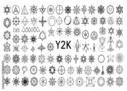Extensive Collection of Y2 K Style Geometric and Esoteric Symbols occult