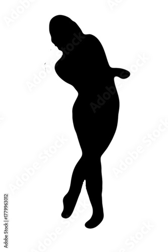 silhouette woman in yoga duo movements pilates body exercise vector image isolated on transparent white background.