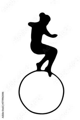 silhouette woman in yoga duo movements pilates body exercise vector image isolated on transparent white background.