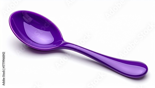 Close Up of Purple Spoon on White Background Still Life