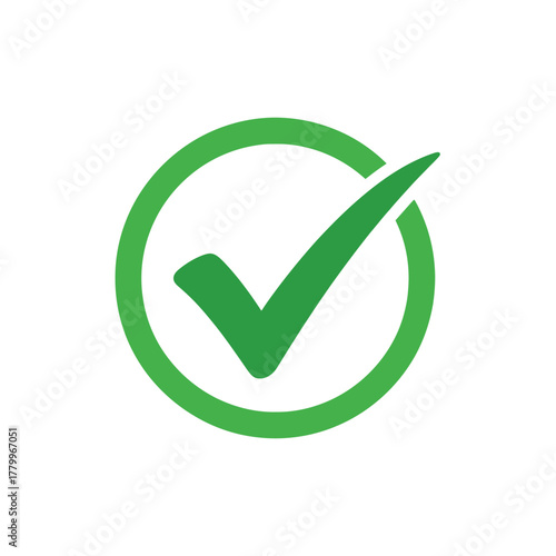 Modern Flat Circle Checkmark Symbol Graphic Element Design Illustration