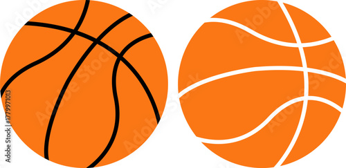 Stylized basketballs vector graphic