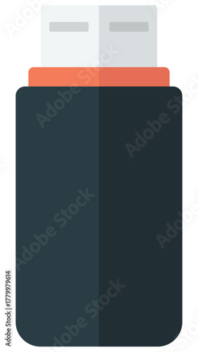 USB flash drive flat vector icon isolated on white background.