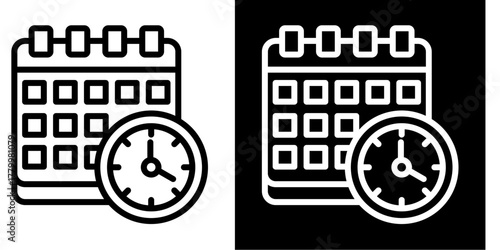 Time   Icon Set White Mix Style Collection