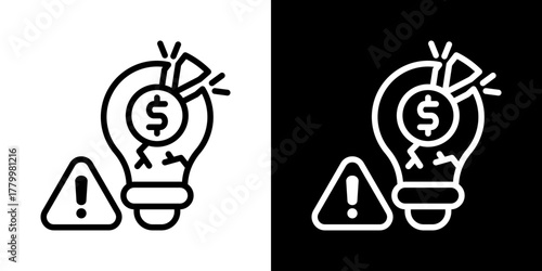 Disruption Icon Of Line Black And White Style 