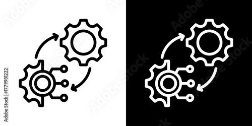 Transformation Icon Of Line Black And White Style 