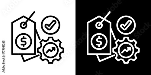 Pricing Strategy Icon Of Line Black And White Style 
