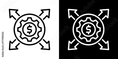 Scalability Icon Of Line Black And White Style 