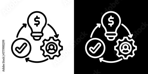 Business Model Innovation Icon Of Line Black And White Style 