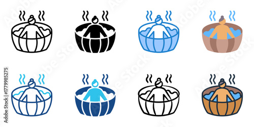 Jacuzzi icon set multiple style collection 
