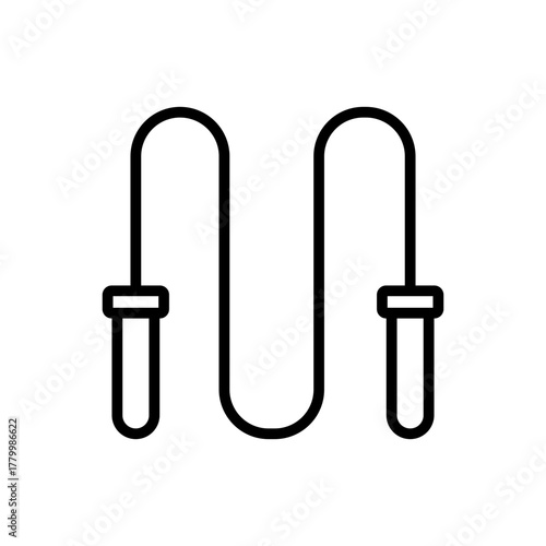 Outline jump rope skipping cardio line art icon
