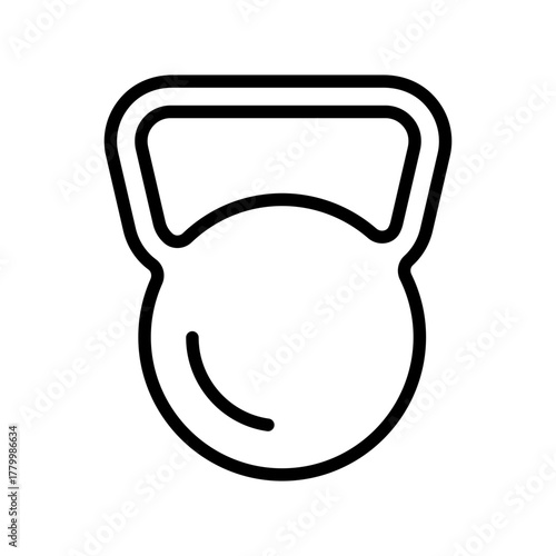Outline kettlebell weight lifting line art gym
