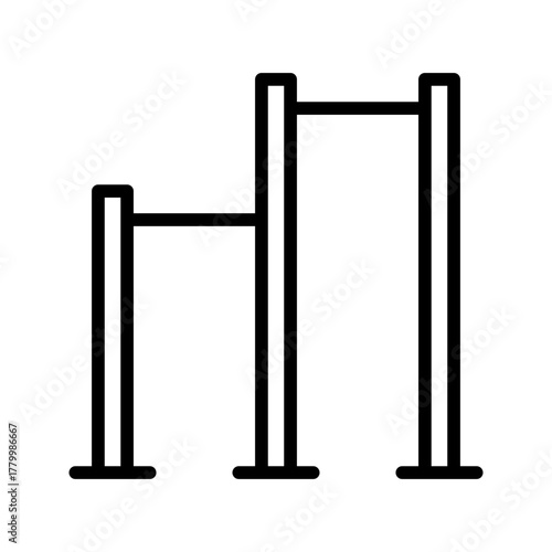 Outline pull up bar chin up line art exercise
