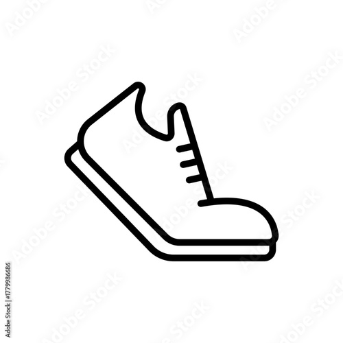 Outline running shoes athletic footwear line art
