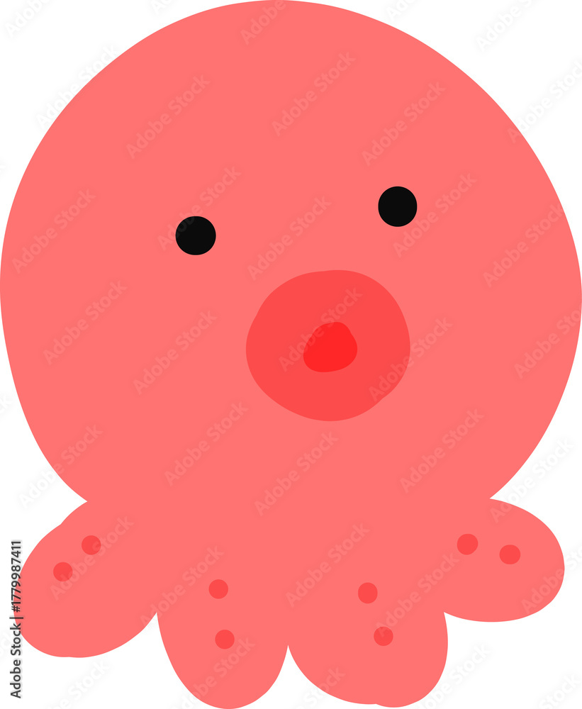 Fototapeta premium たこ 海の生き物 かわいい 