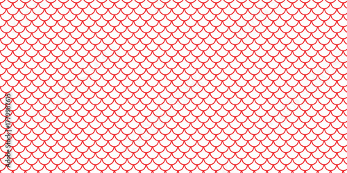 simple red outline fish scale pattern for banner poster background.