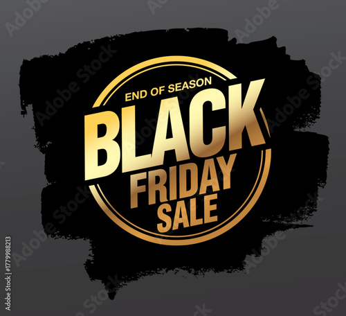 Black friday sale golden banner layout design