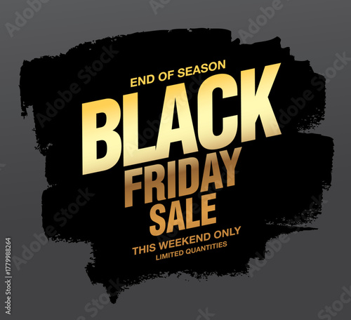 Black friday sale golden banner layout design