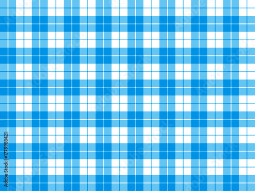 チェック3、5水色