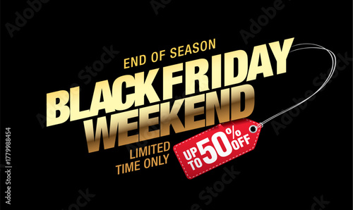 Black friday sale golden banner layout design