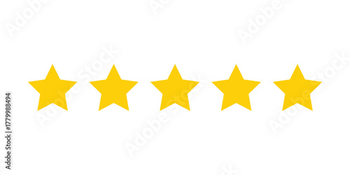 simple yellow five star vector symbol.