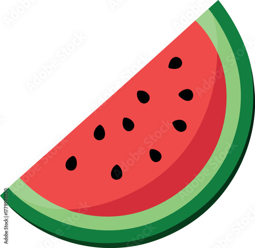 A vibrant half moon slice of watermelon a refreshing summer treat
