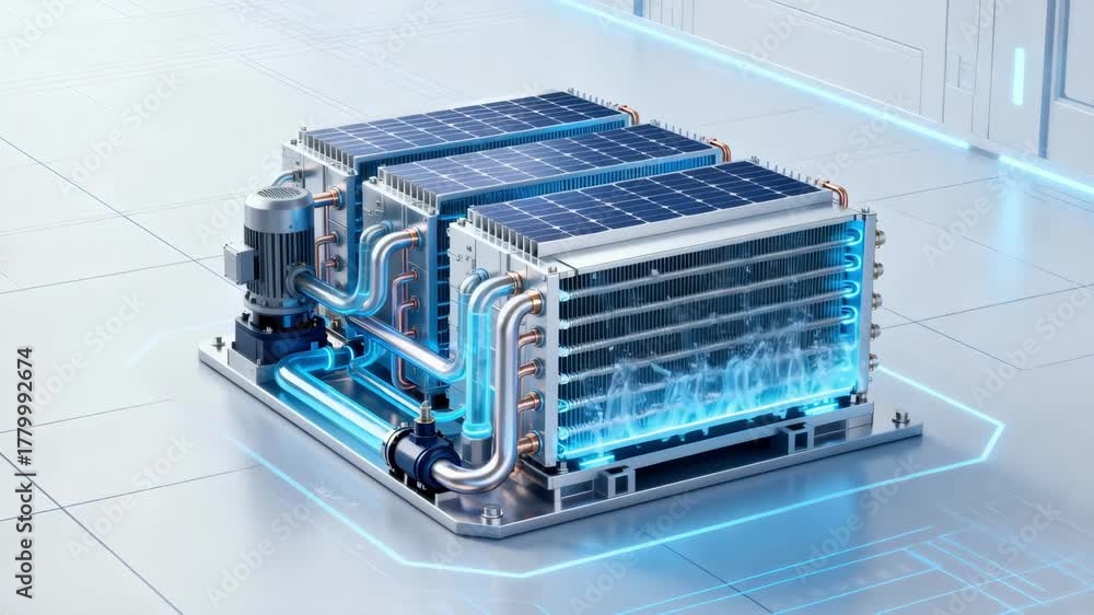 Medium shot illustrating advanced cooling systems in a solid state ...
