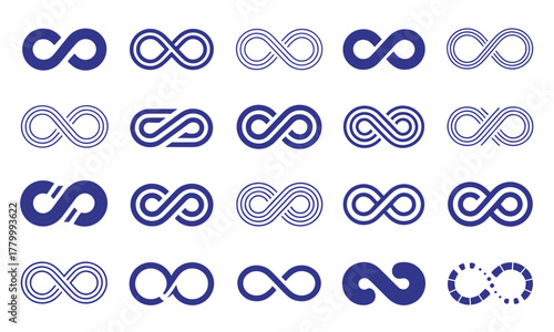 Collection of Various Blue Infinity Symbol Designs.