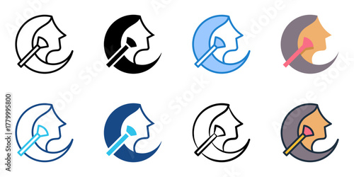 Makeup icon set multiple style collection 
