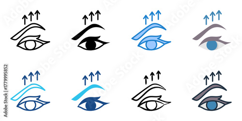 Brow shaping icon set multiple style collection 
