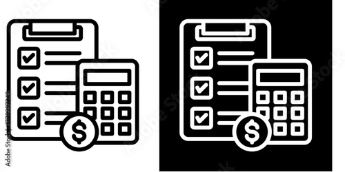 Budget Planning  Icon Set White Style Collection
