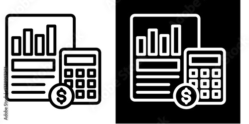 Cost Estimation  Icon Set White Style Collection
