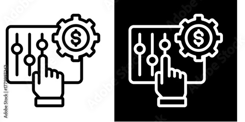 Cost Control  Icon Set White Style Collection
