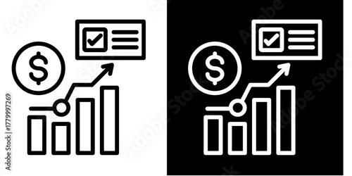 Financial Forecasting  Icon Set White Style Collection
