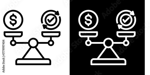 Budget Vs Actual  Icon Set White Style Collection
