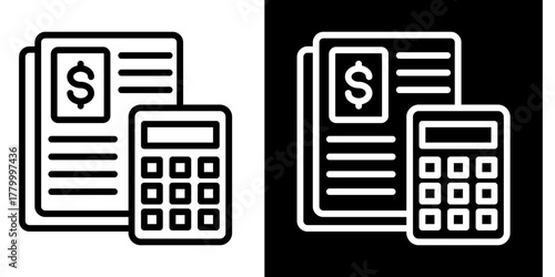 Expense Calculator  Icon Set White Style Collection
