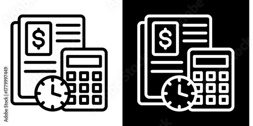 Cost Estimation Tool  Icon Set White Style Collection

