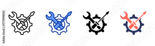 Machine Maintenance icon sheet multiple style collection